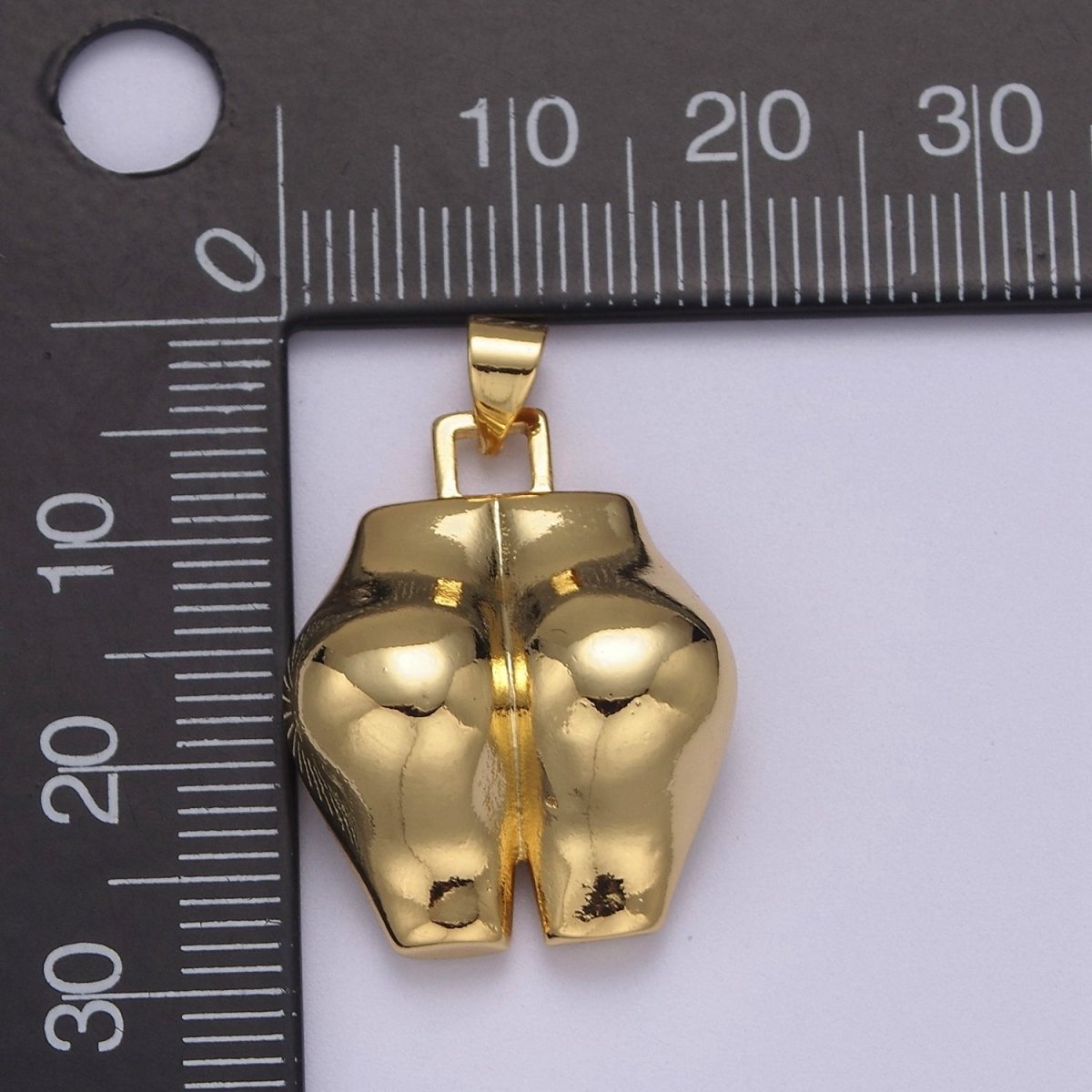 Big Gold Filled Bootylicous Booty Pendant // Butt Ass Charm // La Femme Necklace Charm Jewelry J-353 - DLUXCA