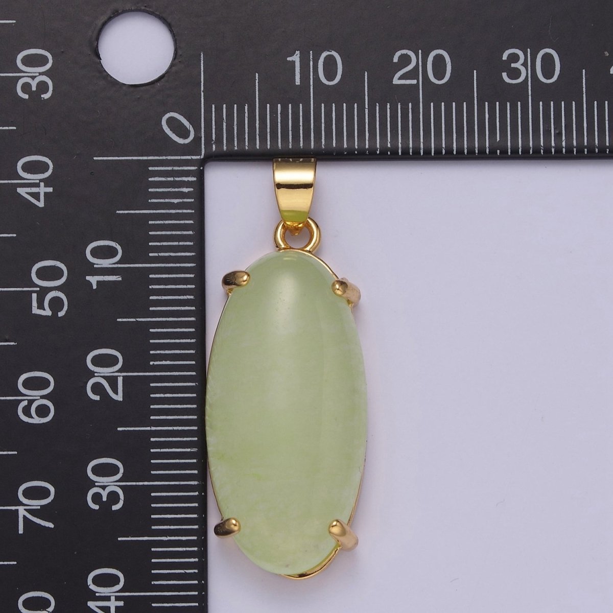 Big Light Green Oval Lucky jade pendant Drop Charm for Necklace W-645 W-646 - DLUXCA