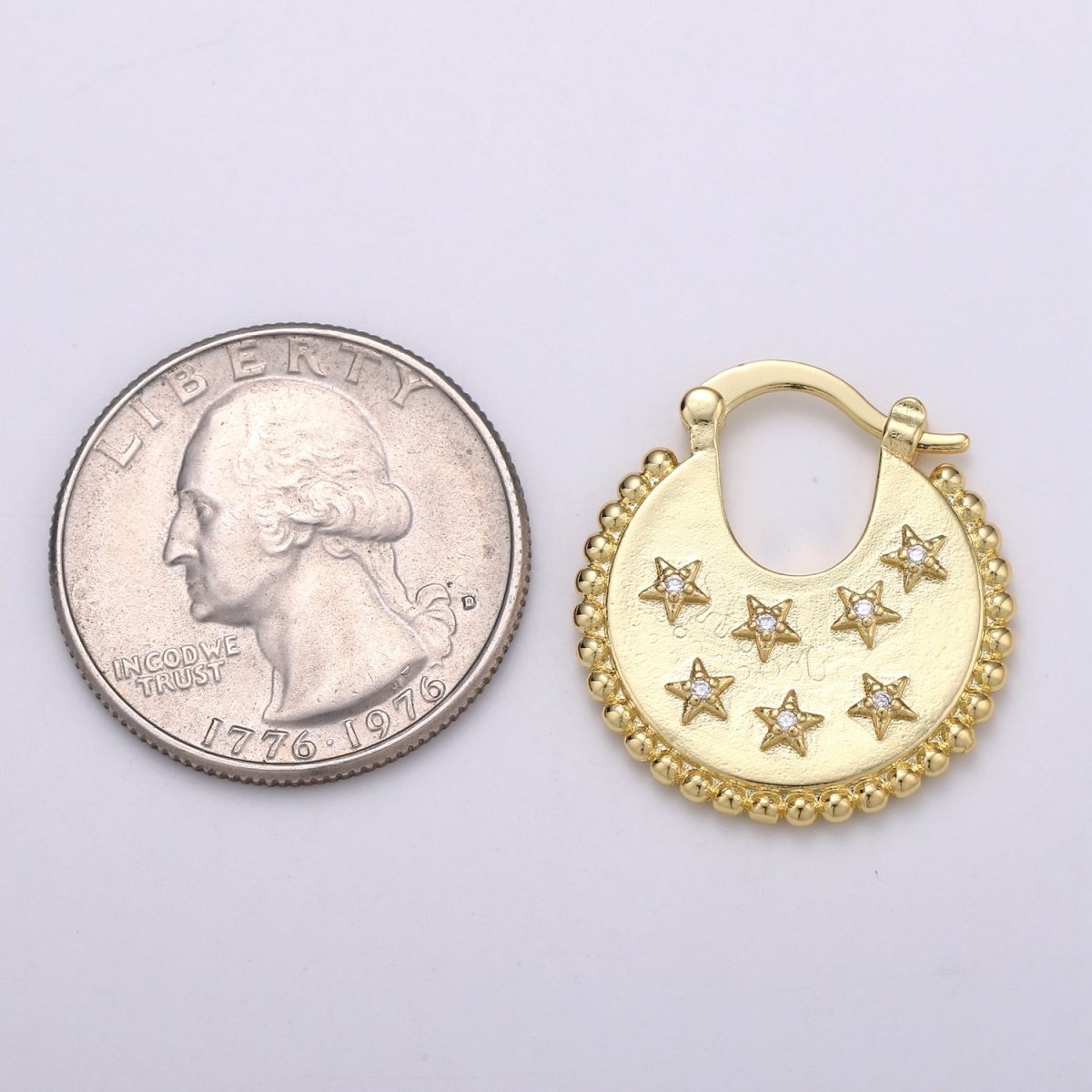 Big Statement Gold Earrings, Gold Fan Earrings, Large Star Gold Earrings, Women Celestial Earrings Bold Statement Jewelry Q-338 - DLUXCA