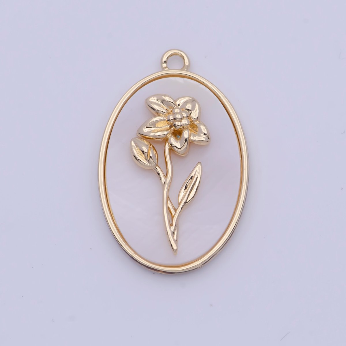 Birth Flower Shell Pearl Oval Gold MOP Charms Set C-413,C-440,C-587,C-596,C-630,C-661,C-696,C-702,C-764，C-722,C-727,C-766, - DLUXCA