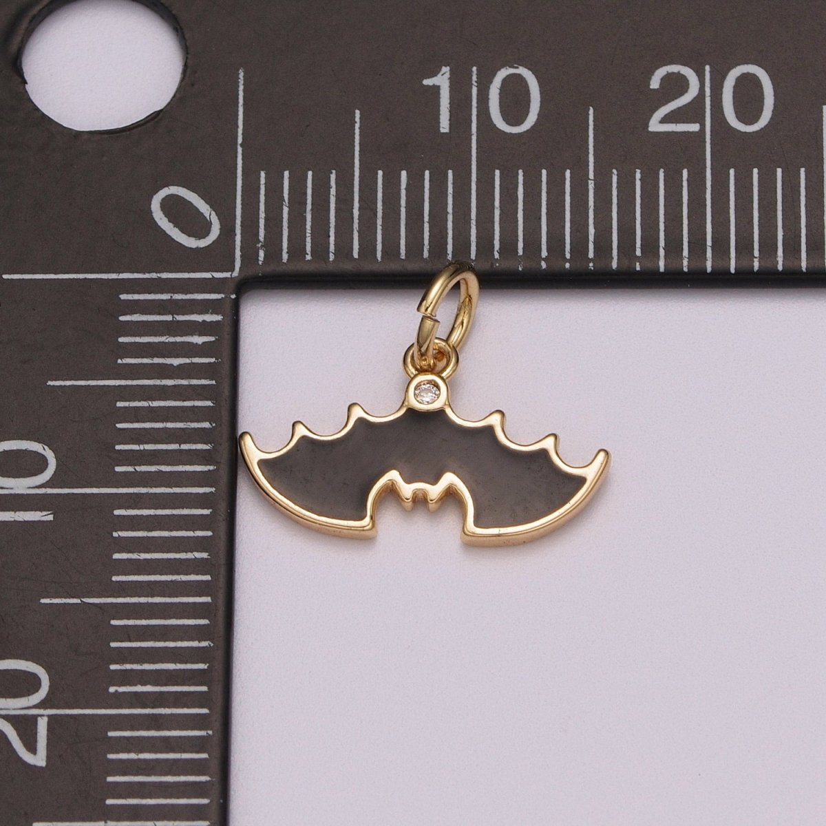 Black Bat Charm Enamel Animal for Halloween Inspired Pendant Halloween Jewelry Inspired, M-856 - DLUXCA