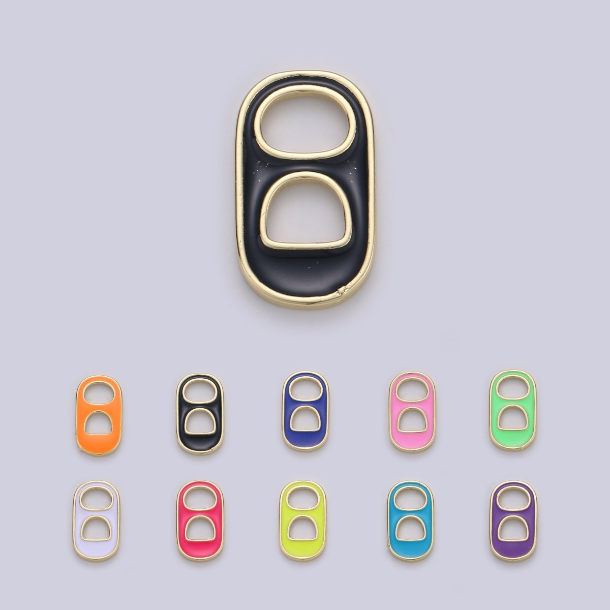 Black, Blue, Pink, Green, Yellow, Red Enamel Bottle Opener Gold Filled Charm - D-374- D-383 - DLUXCA