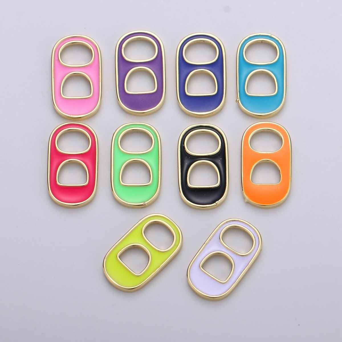 Black, Blue, Pink, Green, Yellow, Red Enamel Bottle Opener Gold Filled Charm - D-374- D-383 - DLUXCA