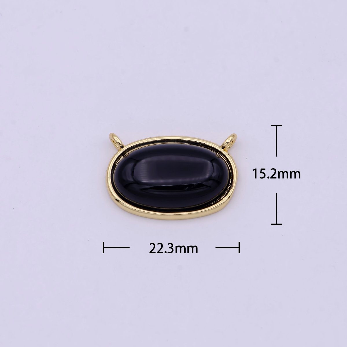Black onyx Charm Connector Classic vintage Oval crystal protection gemstone stone pendant necklace jewelry for women N-112 - DLUXCA