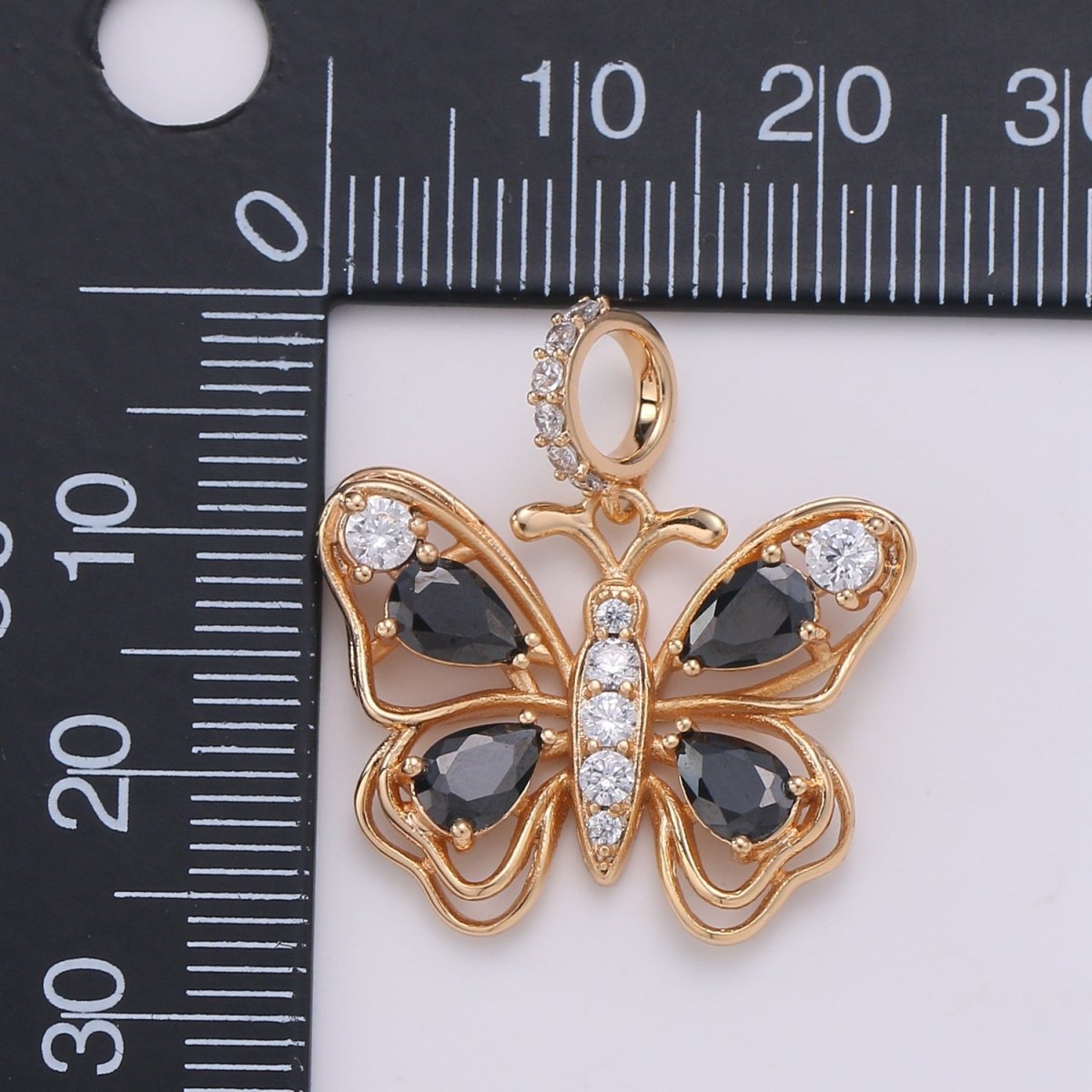 Black Rose Gold Butterfly Gold Filled Pendants J-106 - DLUXCA