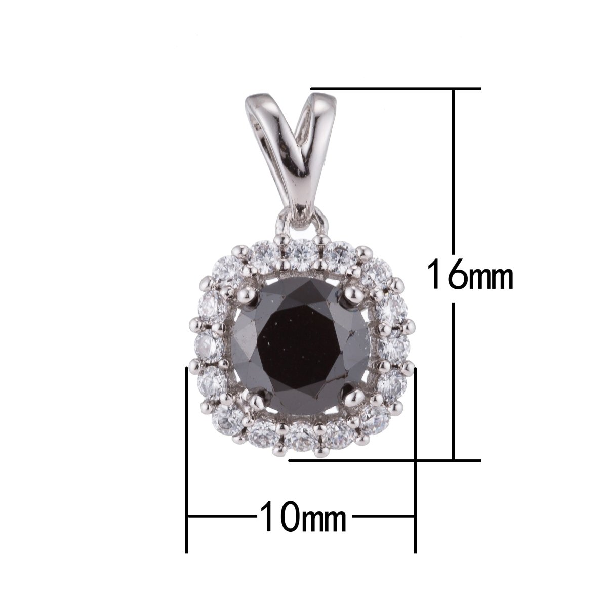 Black Stone Crystal Silver Gold Filled Pendants H-074 - DLUXCA