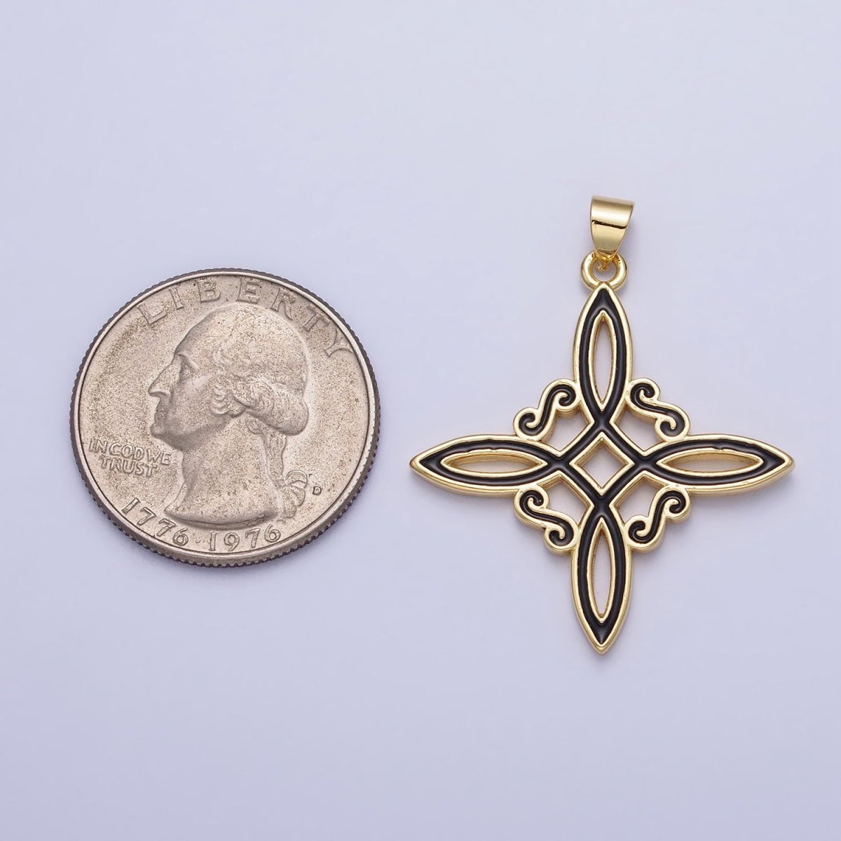 Black White Enamel Celtic Woven Necklace Pendant Gold Celtic Eternity Knot Cross Pendant AA149 AA150 - DLUXCA