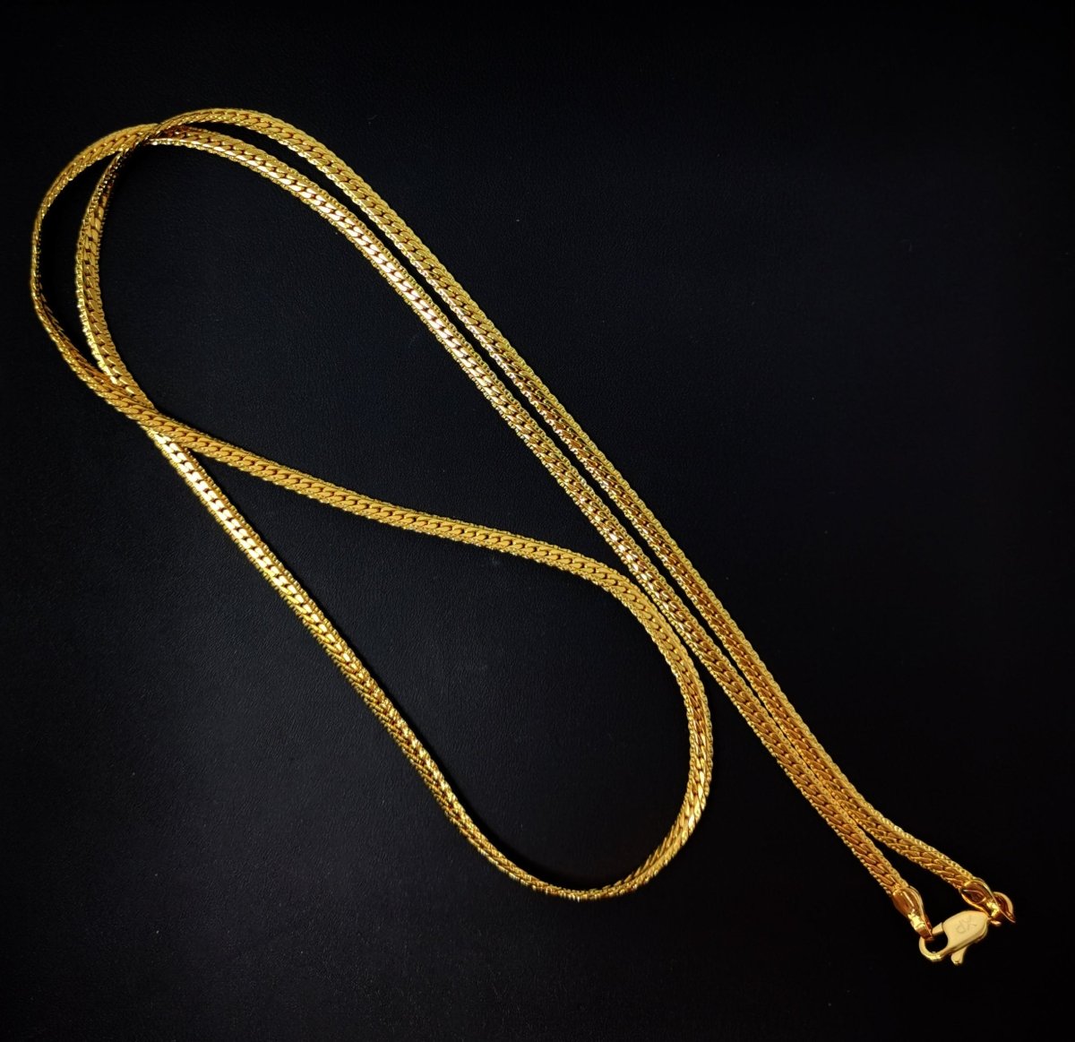 BLOWOUT 24K Gold Filled Herringbone Necklace, 2.3mm in Width, 23.5 Inches w/ Lobster Clasps | CN-418 Clearance Pricing - DLUXCA