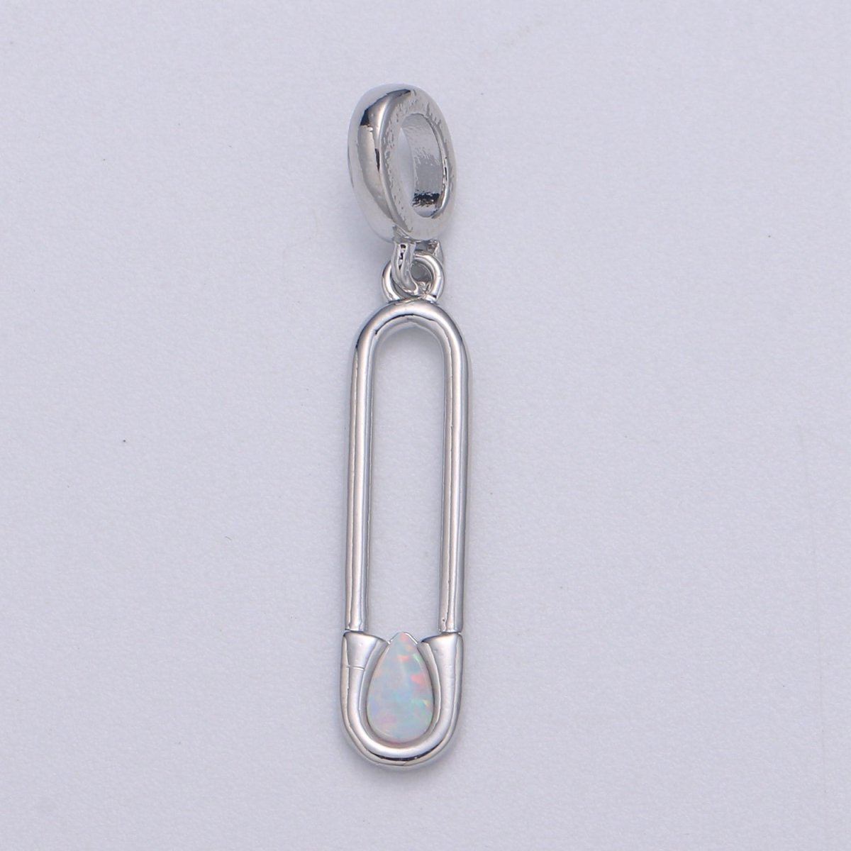 Blue and White Opal White Safety Pin Pendant, Teardrop Opal Charm for Bracelet Earring Necklace H-598 H-599 - DLUXCA