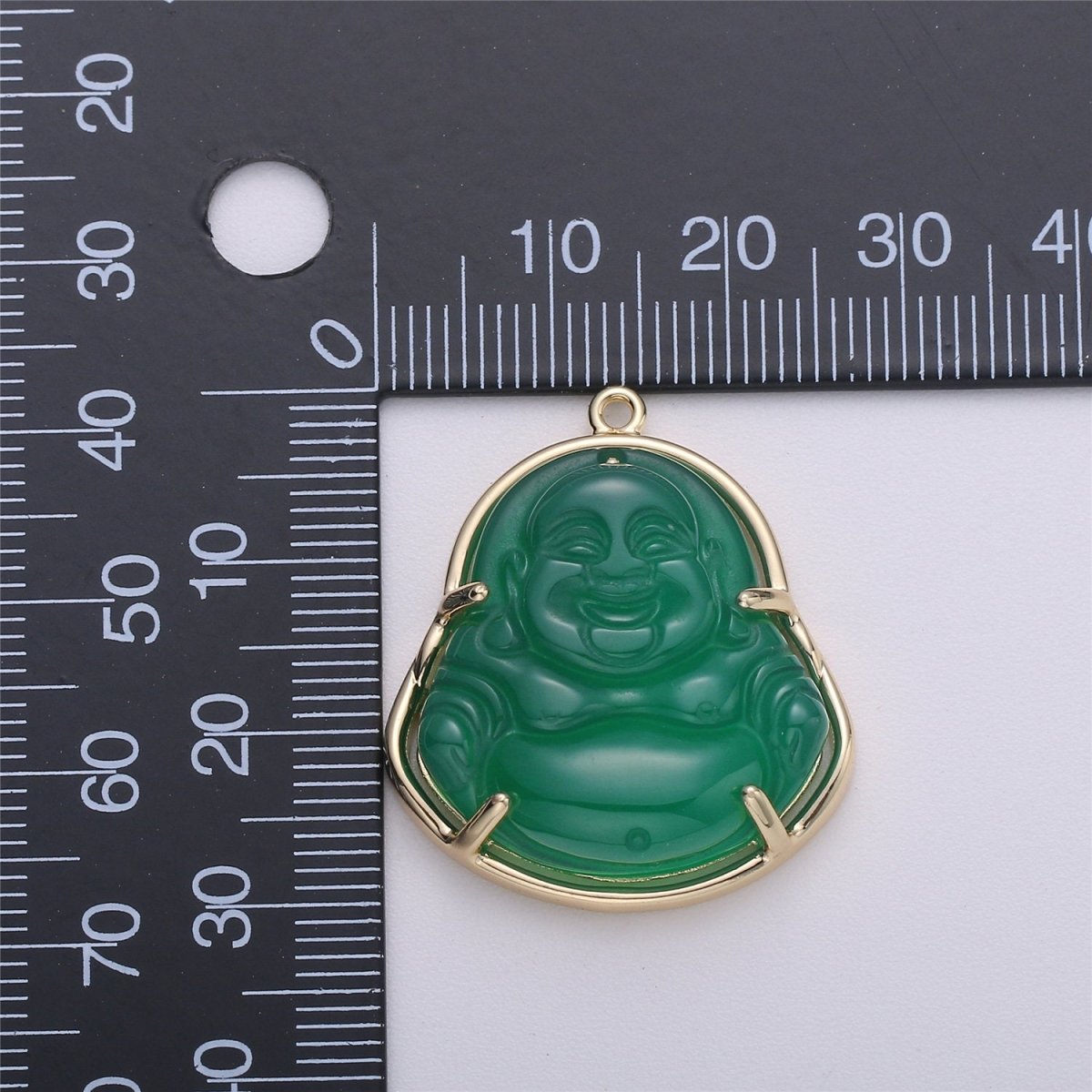 Blue Jade, Green Jade Laughing Buddha, Gemstone Buddhism Dainty Religious Necklace Charm Necklace Pendant For Jewelry Making O-113,O-114,O-127,O-128,O-130 - DLUXCA