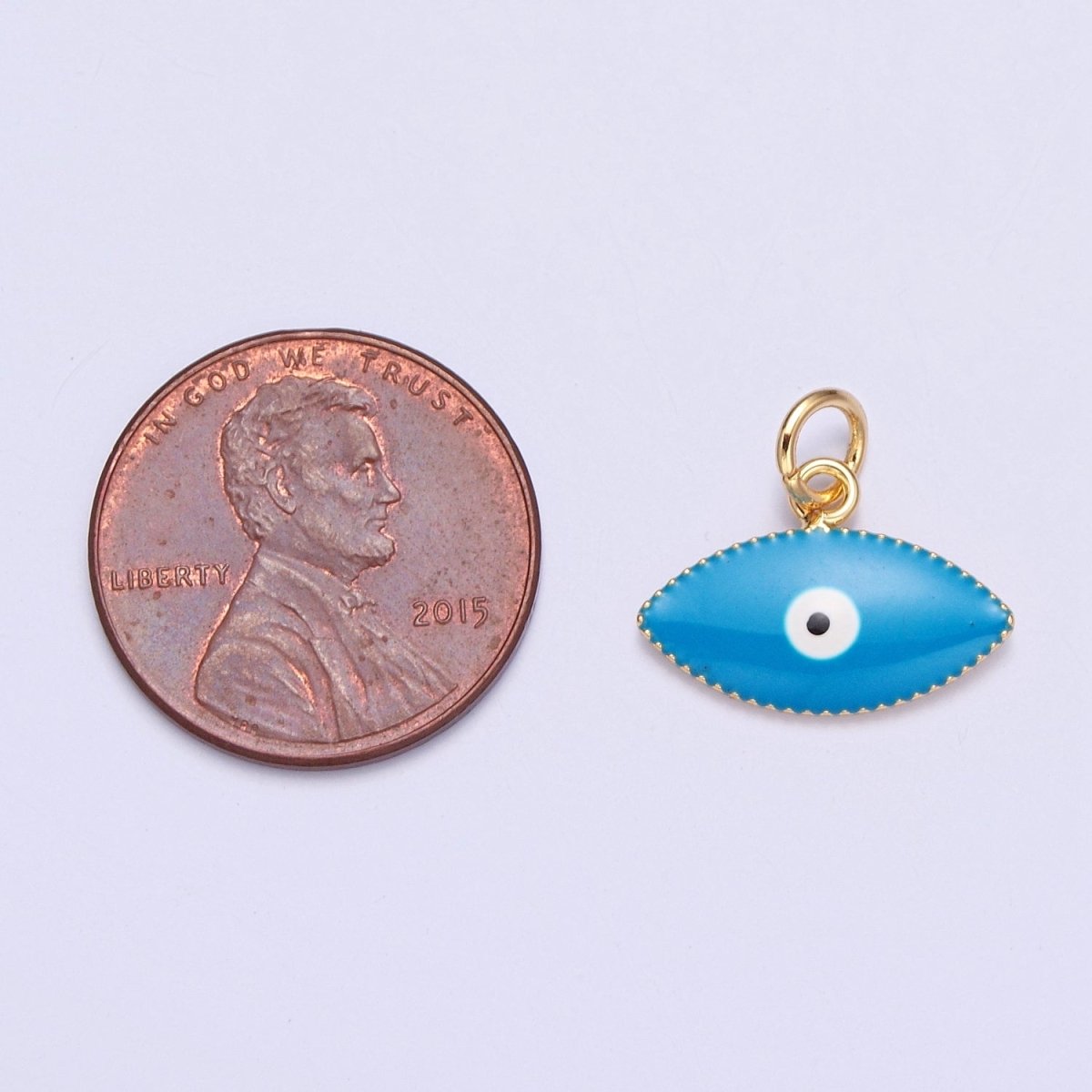 Blue, Red, White Enamel Evil Eye of Ra Protection Charm | X-120 X-121 X-122 - DLUXCA