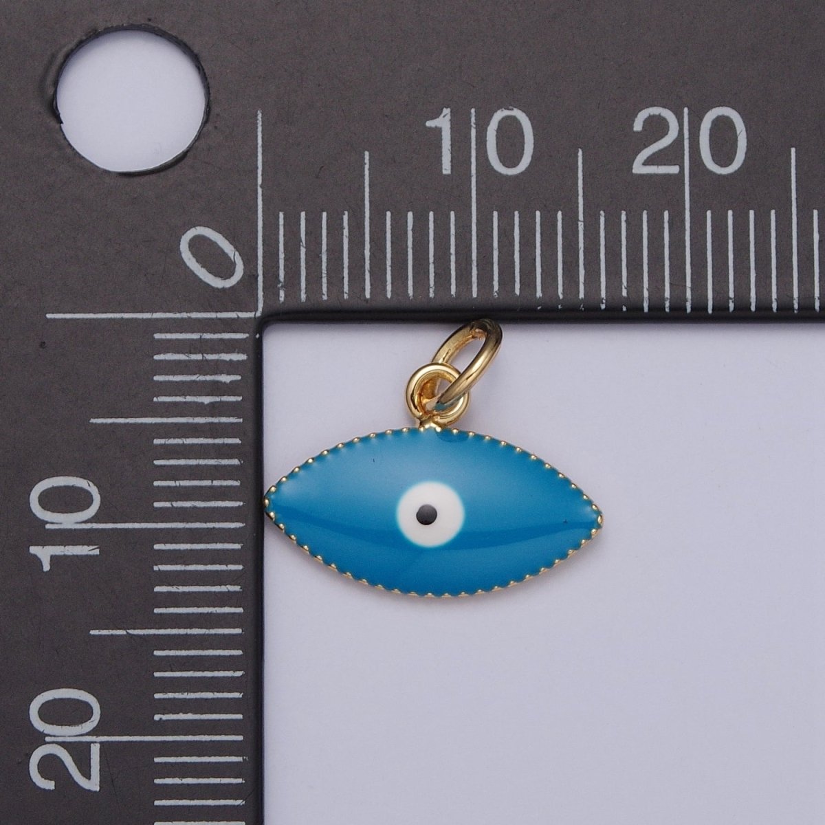 Blue, Red, White Enamel Evil Eye of Ra Protection Charm | X-120 X-121 X-122 - DLUXCA