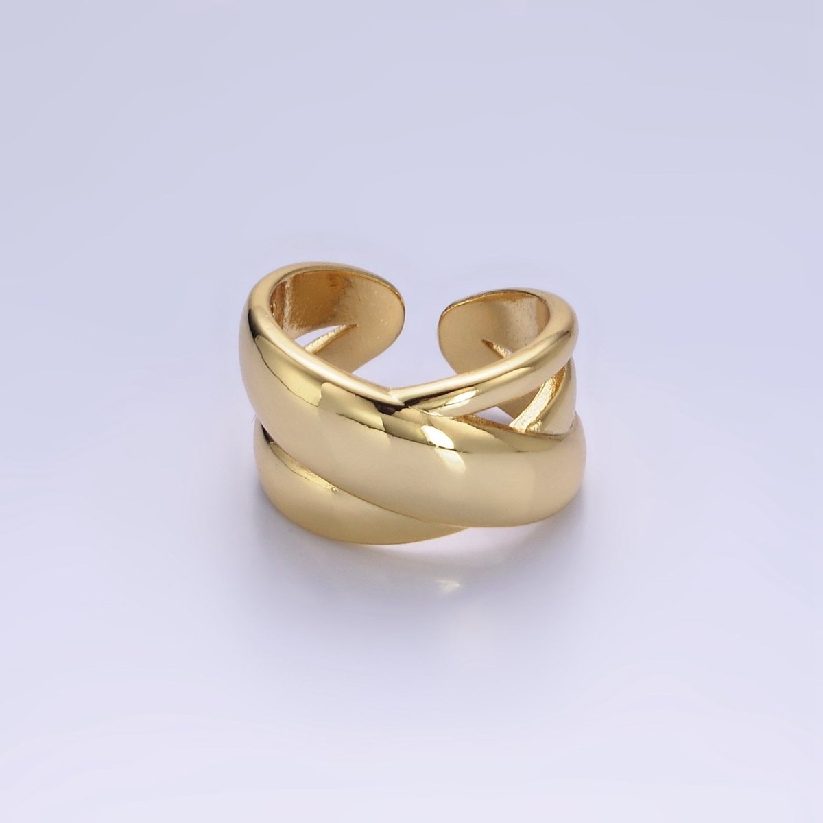 Bold 14K Gold Filled Crisscross Statement Ring in gold and silver | O1274 O1275 - DLUXCA
