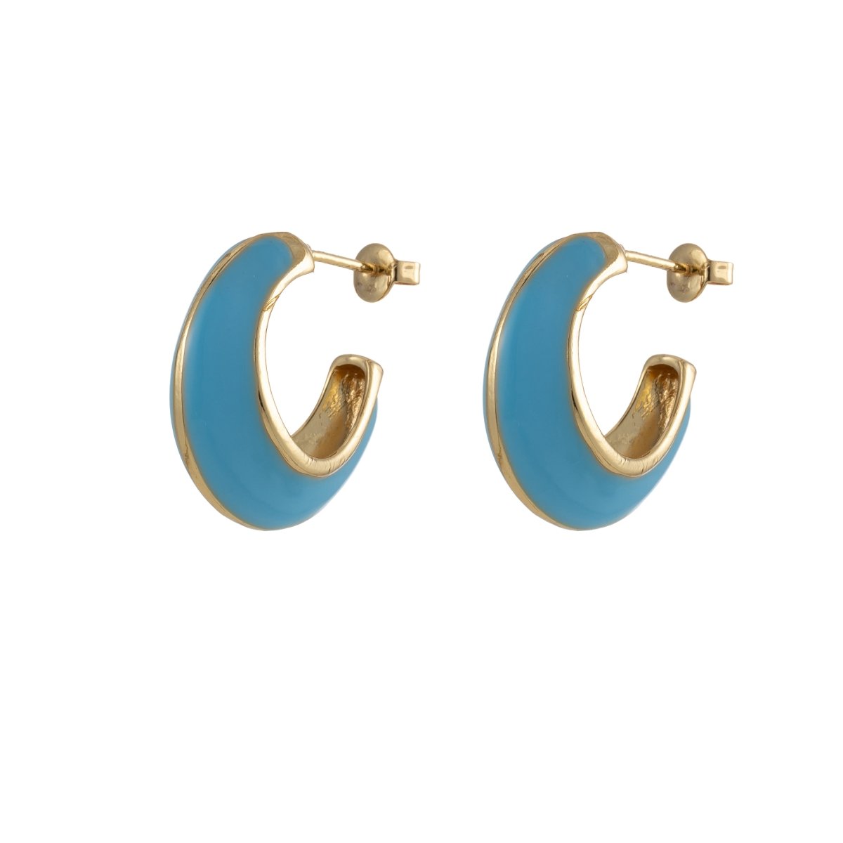Bold Enamel Hoops Earring Colorful Dome Earring for Everday Wear P-210~P-219 - DLUXCA