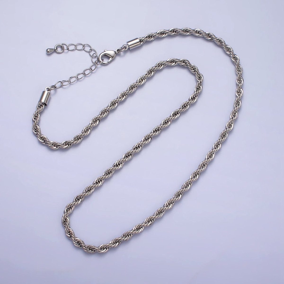 Bold Gold Rope necklace, Thick Chunky chain necklace 4mm Twist Necklace 18", 20 inch + 2 inch extender | WA-1536 WA-1537 Clearance Pricing - DLUXCA