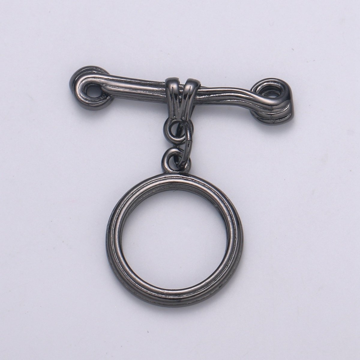 Both sided design Gold Toggle Clasp with jump ring chose color-Gold, Rose Gold Black, Silver OT Clasp for Jewelry Making Supply L-216~L-219 - DLUXCA