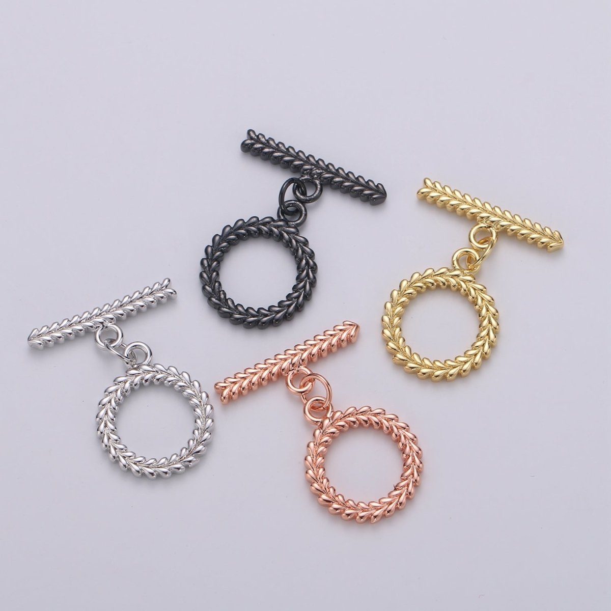 Braided Toggle Clasp Gold / Black / Rose Gold / Silver For DIY Jewelry Making Necklace Bracelet Anklet Supplies L-108~L-111 - DLUXCA