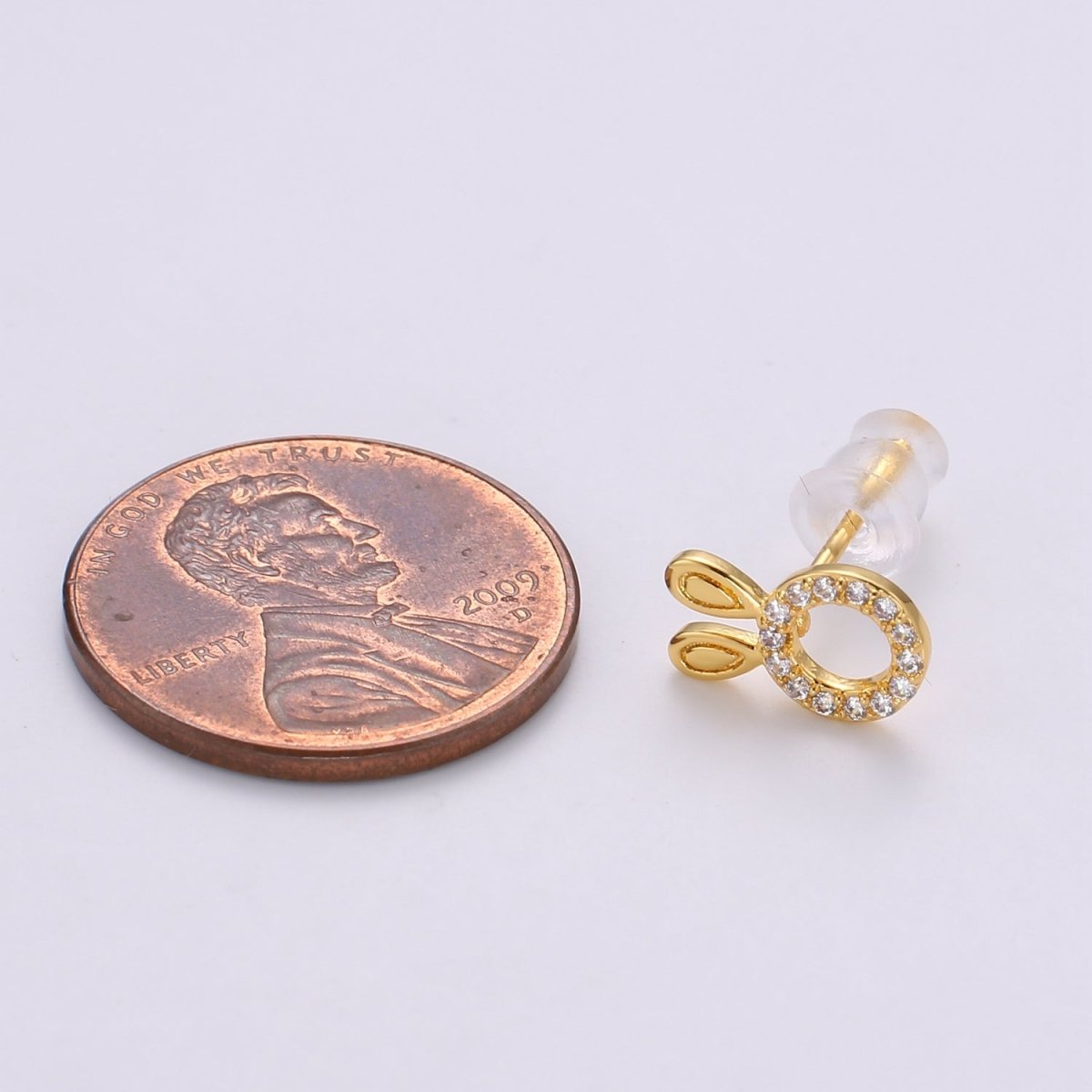 Bunny Stud Earrings • Rabbit Earrings • Rabbit Jewelry • Gold Micro Pave Animal Earrings • Stud Earrings • Valentine gift• Cute Earrings Q-364 - DLUXCA