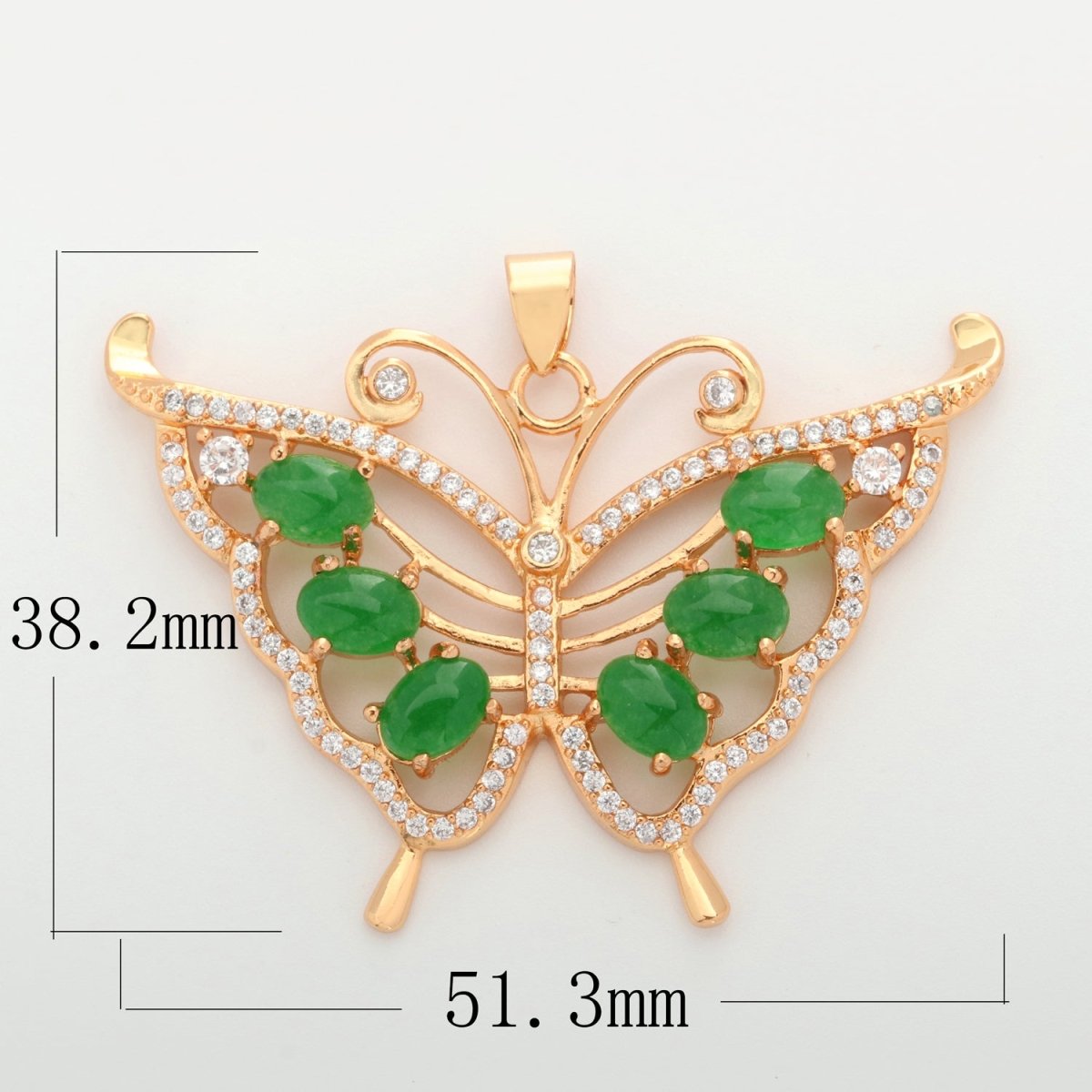 Butterfly Jade Charm 18k Gold Filed Mariposa Medallion Charm Monarch Butterfly Pendant for Statement Jewelry Supply O-252 ~ O-255 - DLUXCA