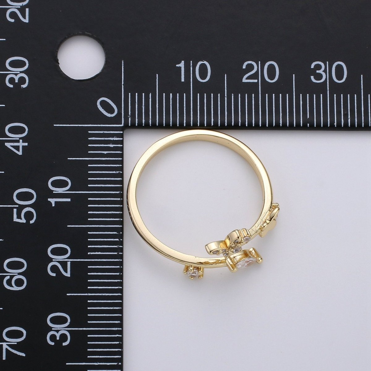 Butterfly Ring, Adjustable Butterfly Ring, Gold Butterfly Ring, Butterfly Jewellery, Micro Pave Butterfly Ring, Minimalist open ring R-085 - DLUXCA