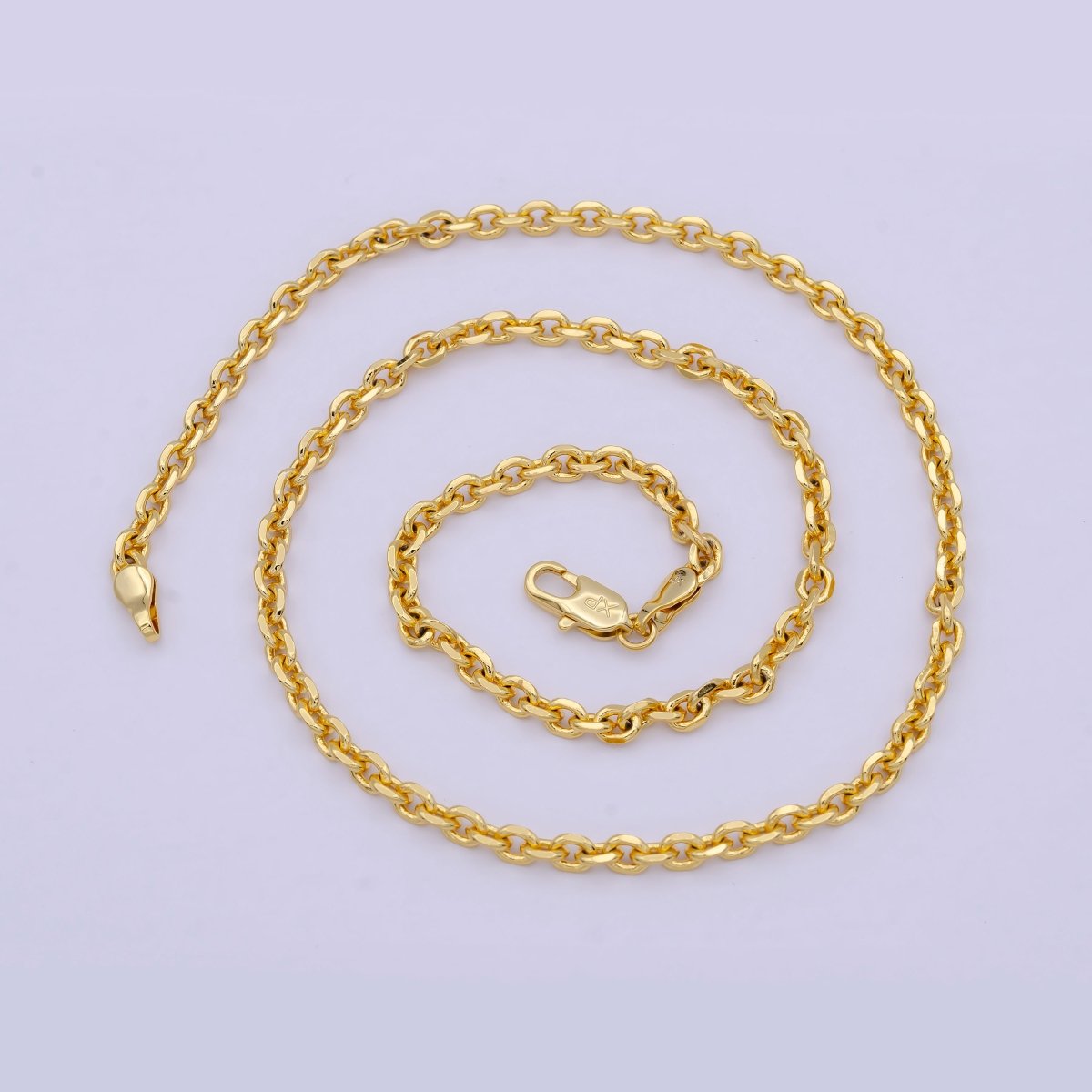 Cable Chain necklace, 24k gold filled chain Dainty gold filled chain, minimalist necklace 17.7 inch chain | WA-809 Clearance Pricing - DLUXCA