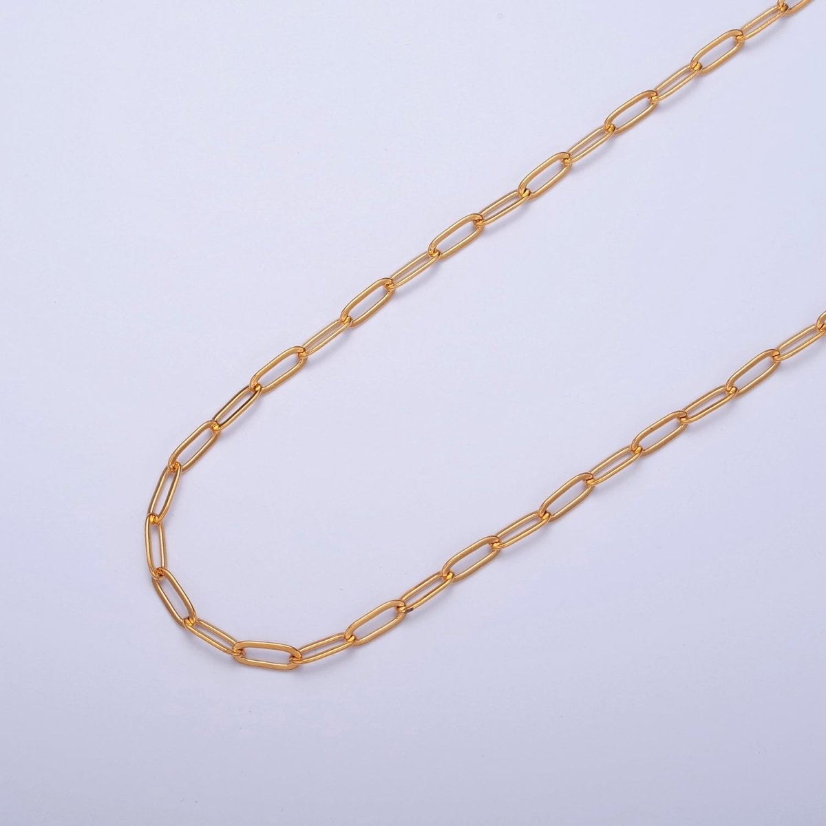 Cable Link Unfinished Chain, 7.3mm x 2.8mm, 24k Gold Filled Chain 19.5 inch long | WA-1383 Clearance Pricing - DLUXCA