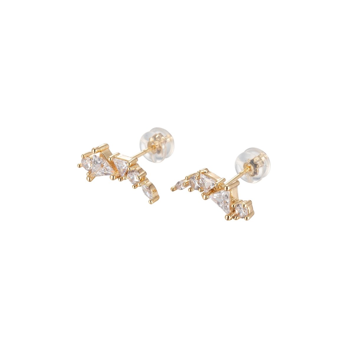 Cartilage earring Minimalist earrings, tiny stud earrings, ear jacket, gold stud earrings, delicate stud earring P-203 - DLUXCA