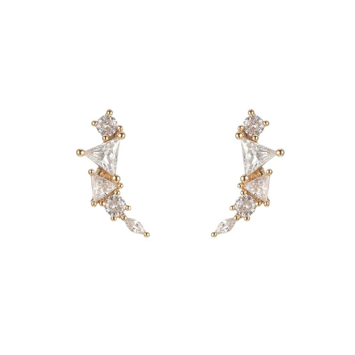 Cartilage earring Minimalist earrings, tiny stud earrings, ear jacket, gold stud earrings, delicate stud earring P-203 - DLUXCA