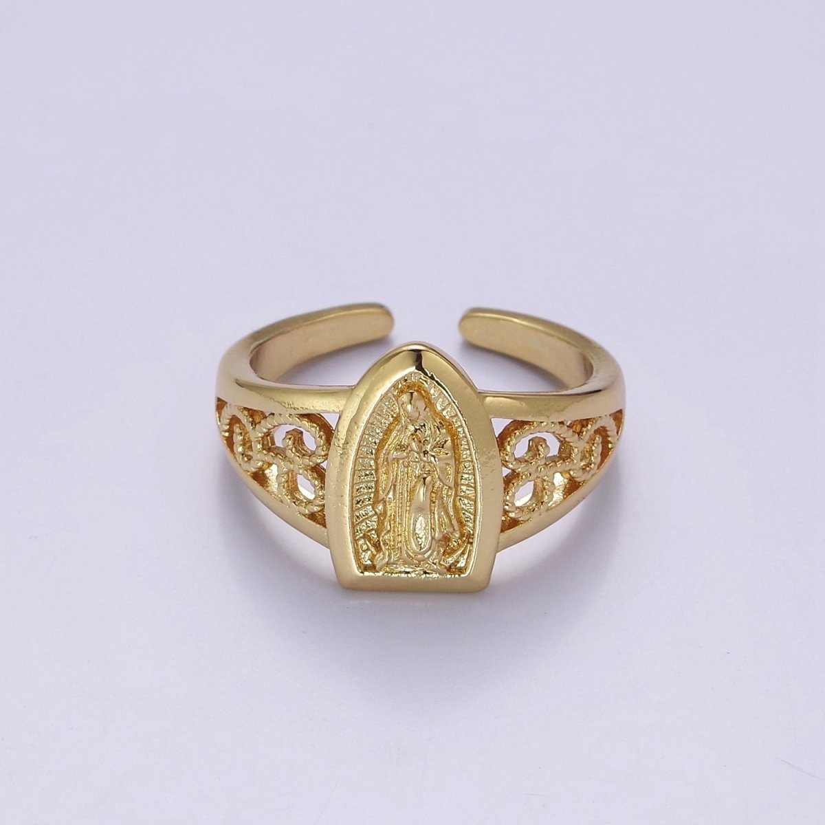Catholic Our Lady of Guadalupe Gold Rings Virgin Mary Religious Ring O-2164 - DLUXCA
