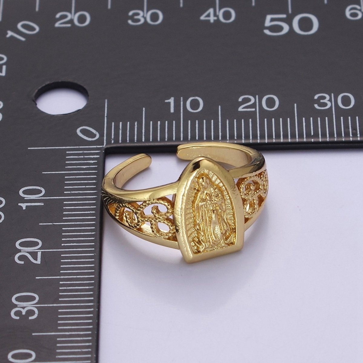 Catholic Our Lady of Guadalupe Gold Rings Virgin Mary Religious Ring O-2164 - DLUXCA