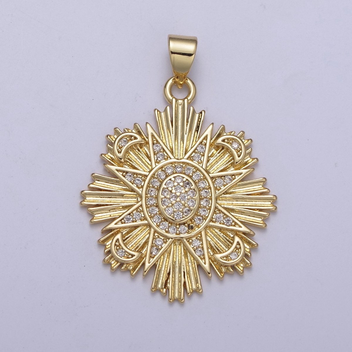 Celestial Collection Pendants Sun Moon Star Medallion Necklace Charm Gold Filled H-100 H-236 H-239 - DLUXCA