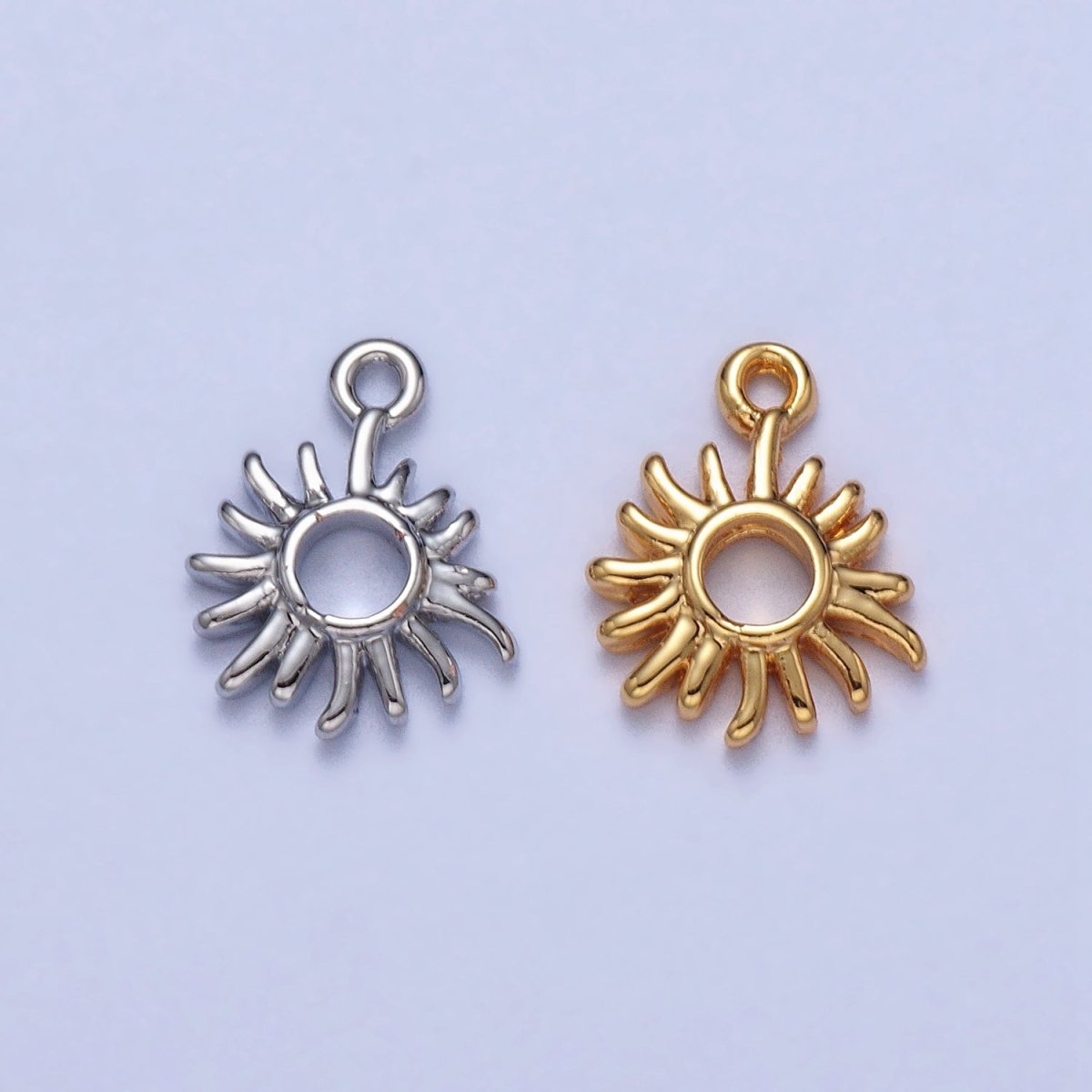 Celestial Shinning Sun Laser Beam Open Add-On Charm in Gold & Silver | AC040 AC041 - DLUXCA