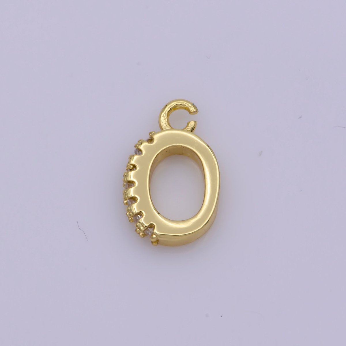 Charm Pendant bail with CZ Stone Detail, Necklace Connector Findings, Gold Filled over Brass L-530 - DLUXCA