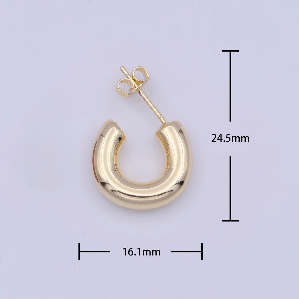 Chubby hoop earrings for women chunky hoop earring gold hoop earrings tube hoop earrings lightweight minimalist X-933 - DLUXCA