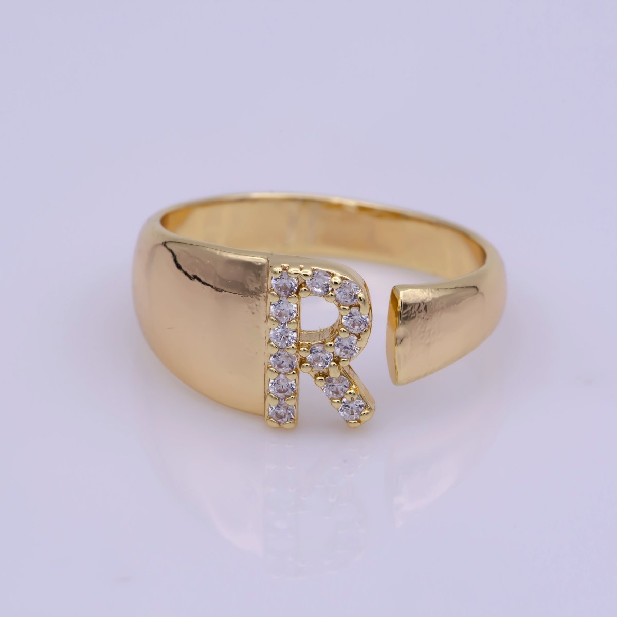 トップス ring a ring Pave CZ Letter 