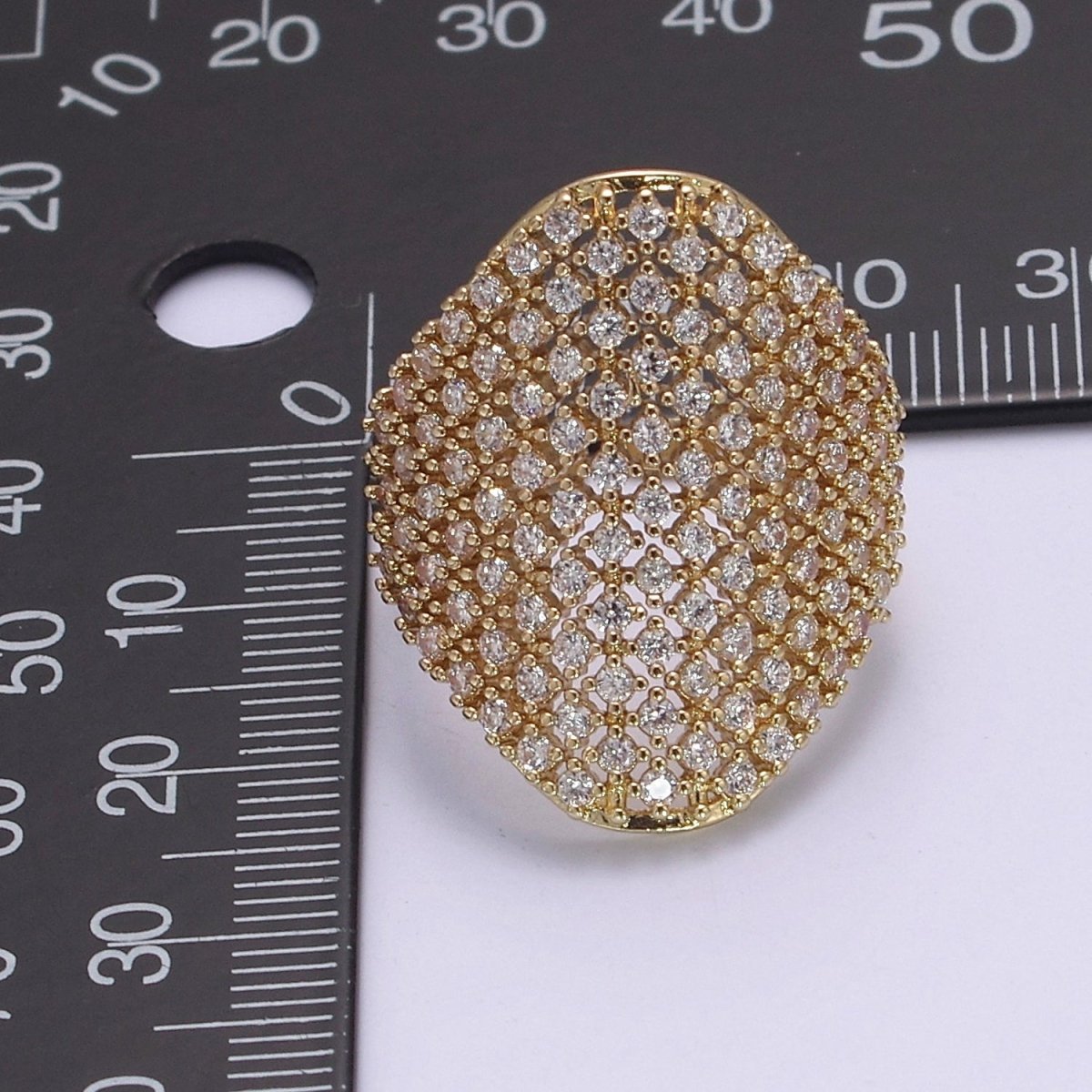 Chunky Gold CZ Rings for Statement Jewelry S-482 S-483 - DLUXCA