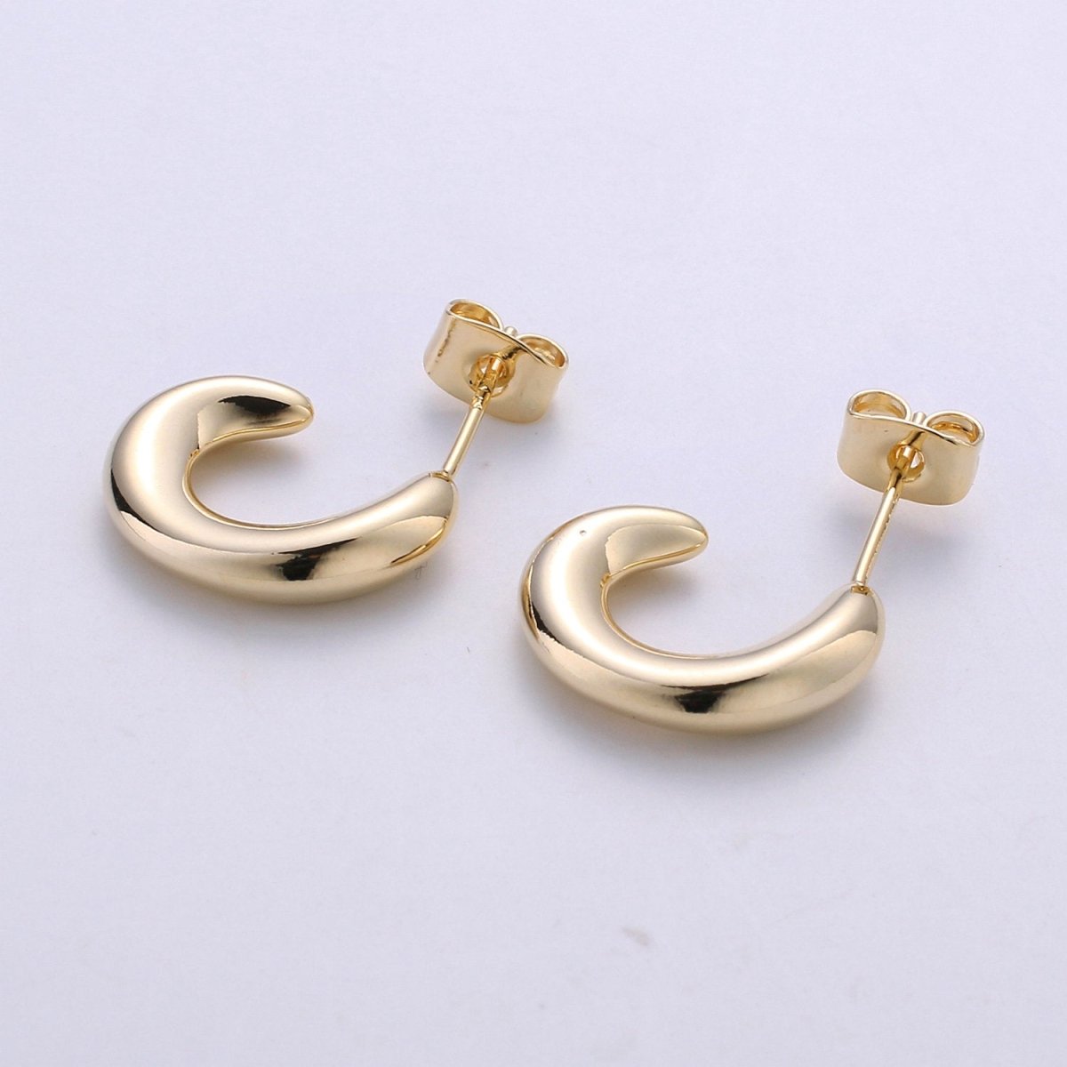 Chunky Gold Filled Hoop Earrings, Fat Hoop Earrings, Chubby Hoop Earrings, Gold Hoop Earrings statement earring | K-433 - DLUXCA