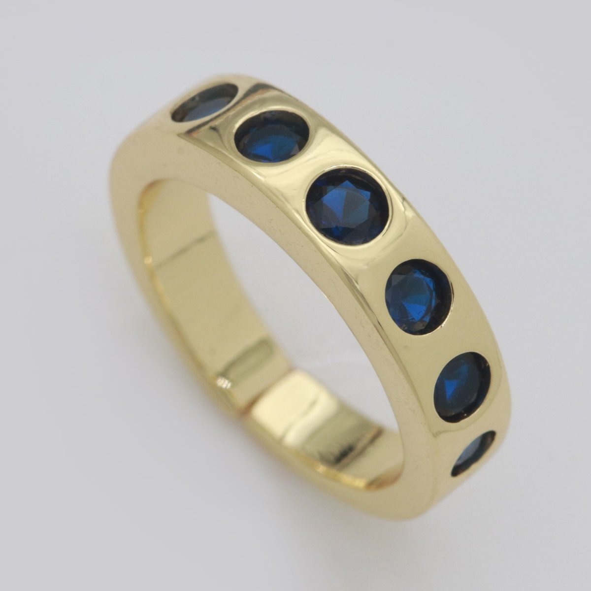 Chunky Gold Ring, Open Gold Adjustable Ring Multi Color Cz Stone S-193 ~ S-197 - DLUXCA