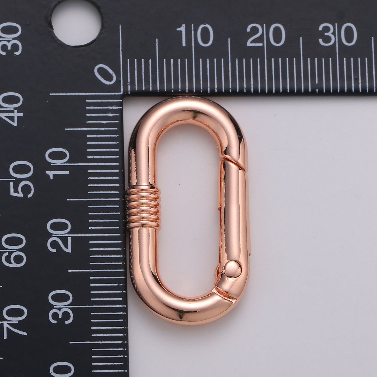 Chunky Gold Spring Gate Ring, Push Gate ring, 17x30mm Oval Ring, Charm Holder 24K Gold Filled Clasp for Link Chain Connector L-024 - L-027 - DLUXCA