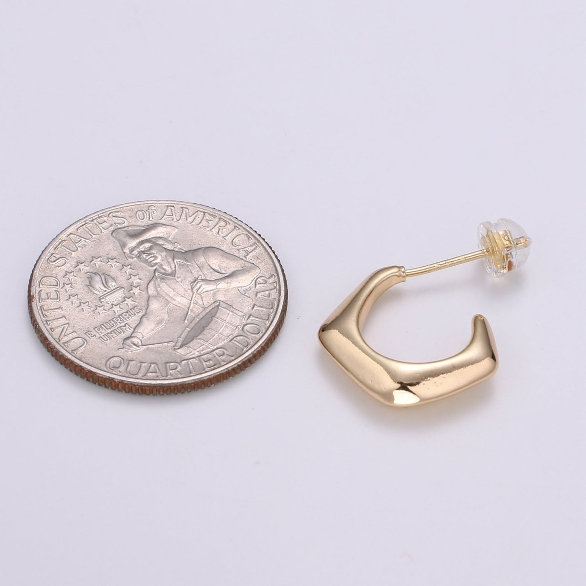 Chunky Pentagonal Design 18K Gold Earring Geometric Earring, Modern design for DIY Earring Craft Supply Jewelry Making Q-456 - DLUXCA