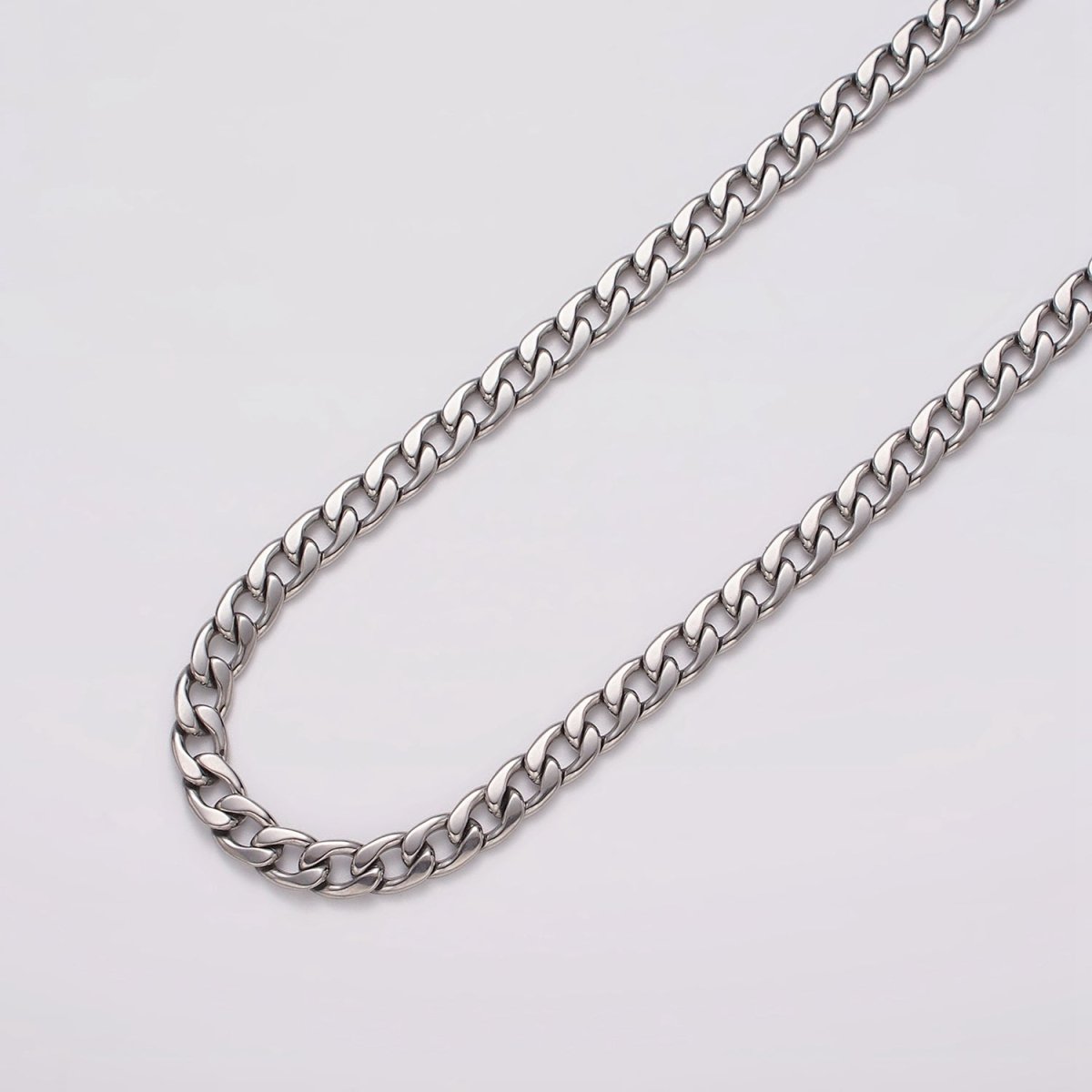 Chunky Silver Miami Cuban Curb Chain by Yard Soldered Closed 8.4mm links | ROLL-1491 - DLUXCA