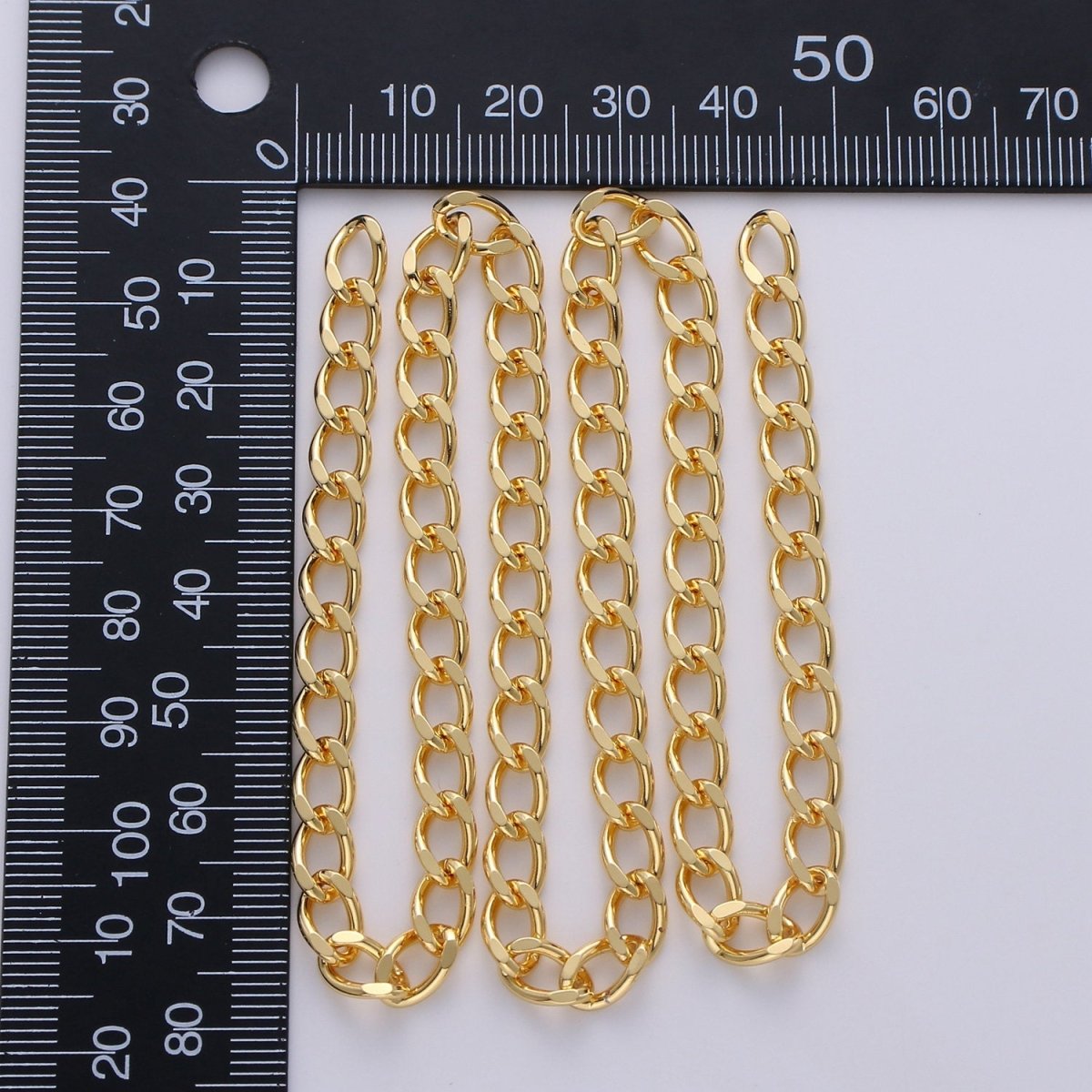 Chunky Thick 24K Gold Filled Curb Chain By Yard, 8X5mm Unfinished Gold Chain For Bracelet Necklace Anklet Jewelry Making Supply | ROLL-236 Clearance Pricing - DLUXCA