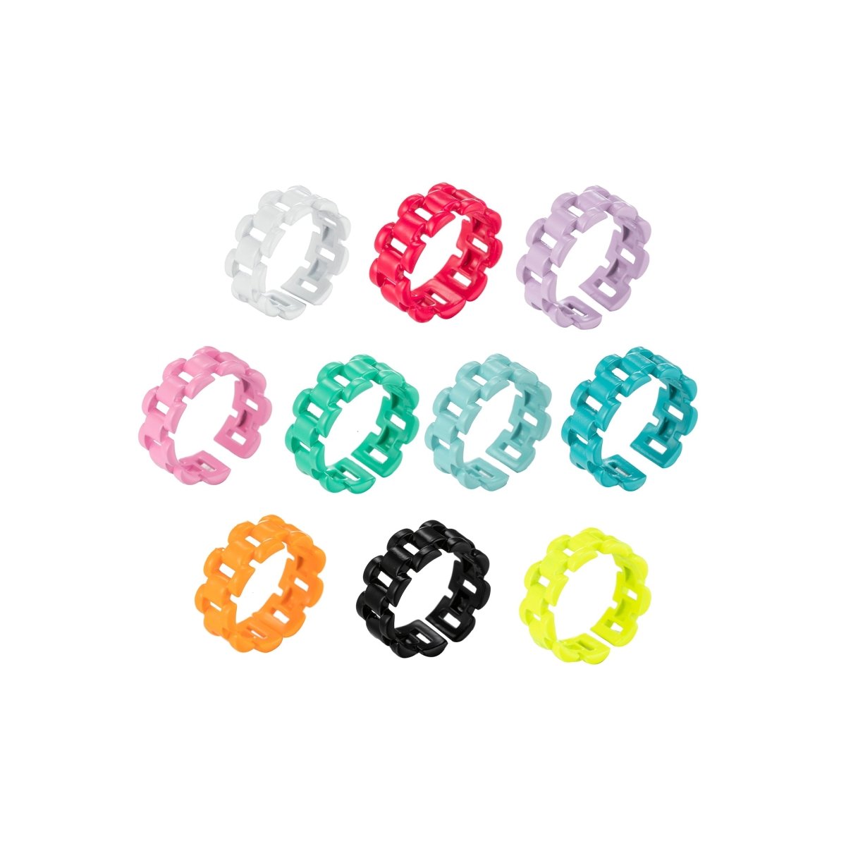 Chunky Y2K style retro ring Open Adjustable Colorful Watch Chain