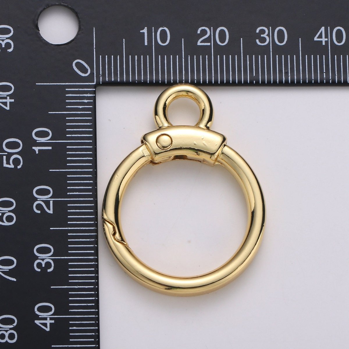 Circle Push Gate Ring with Rings, Snap Clip Spring Ring, Charm Holder Clasp For Connector Wristlet Holder L-020 L-021 - DLUXCA