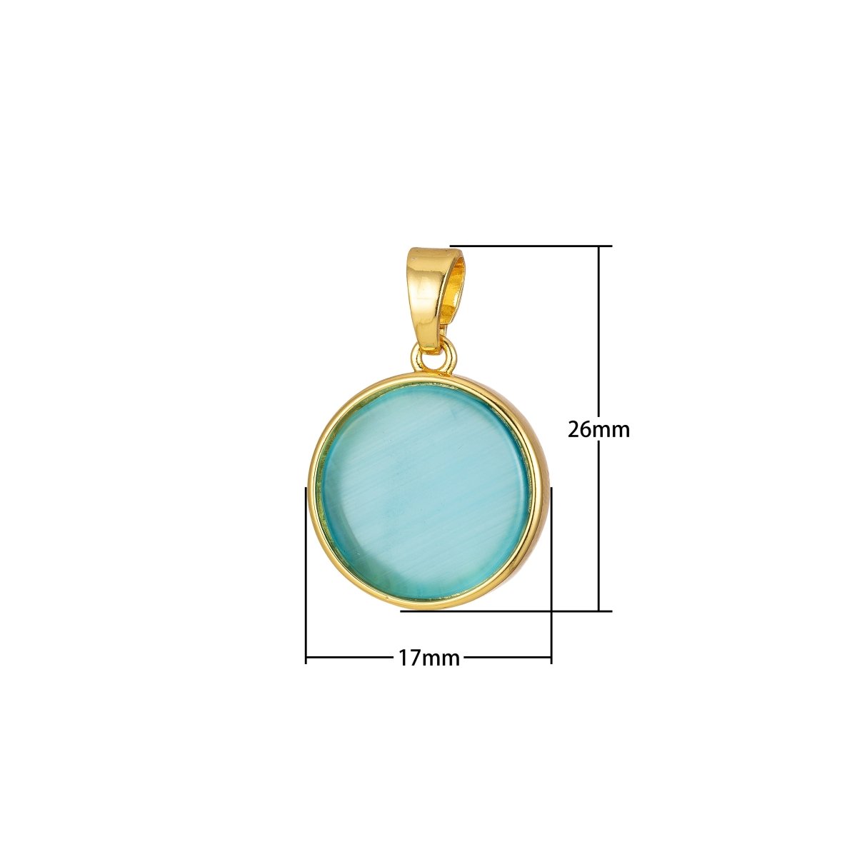 Circle Round Geometric Pendant Coin Dainty Charm Black Green Pink White J-821~J-825 - DLUXCA