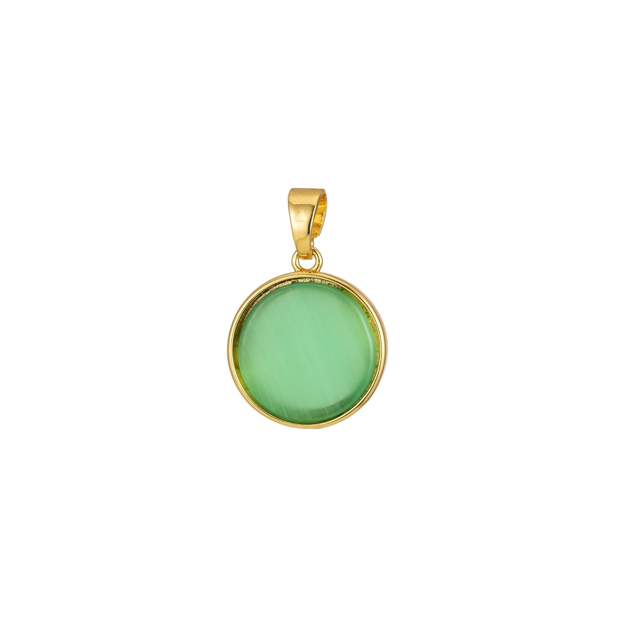 Circle Round Geometric Pendant Coin Dainty Charm Black Green Pink White J-821~J-825 - DLUXCA