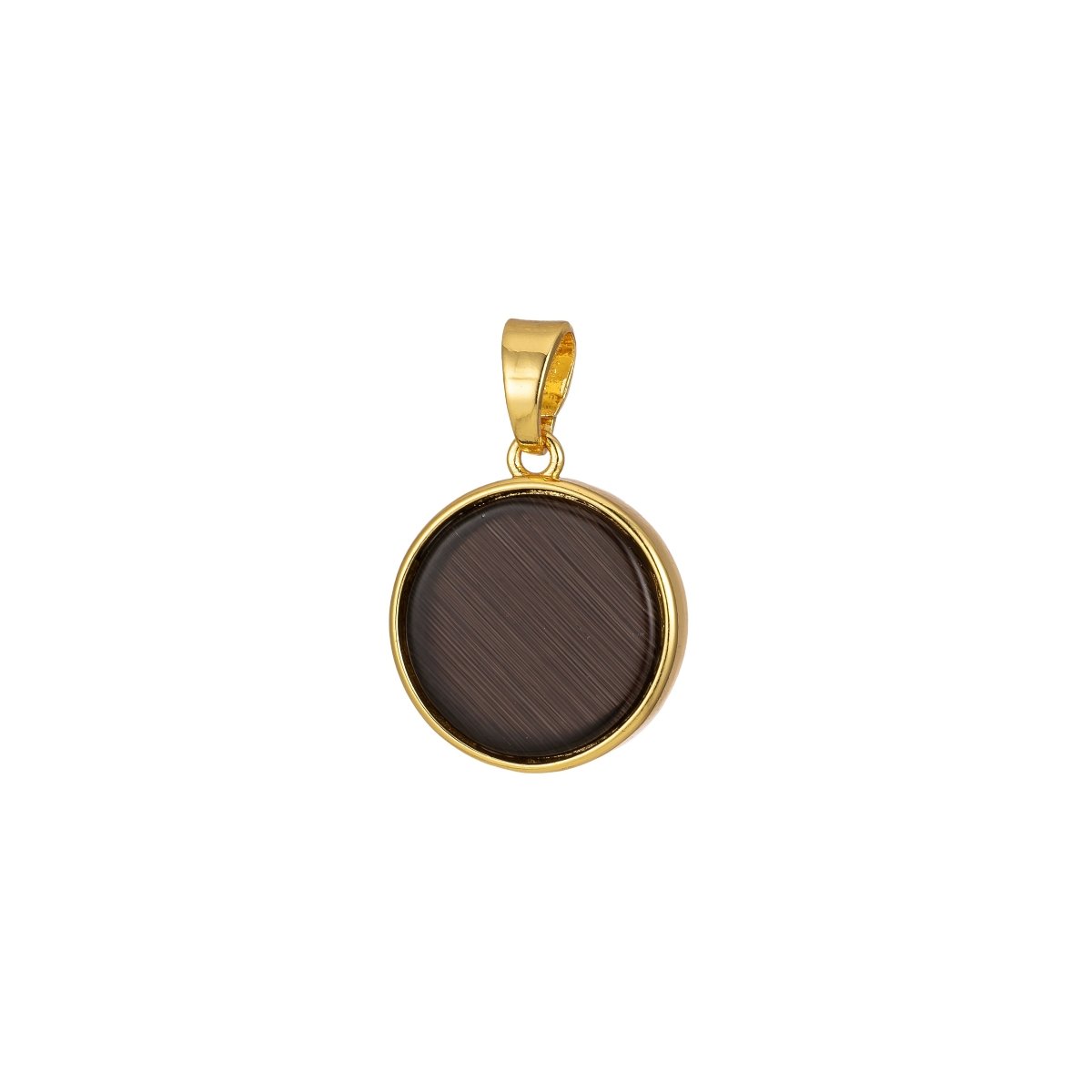 Circle Round Geometric Pendant Coin Dainty Charm Black Green Pink White J-821~J-825 - DLUXCA