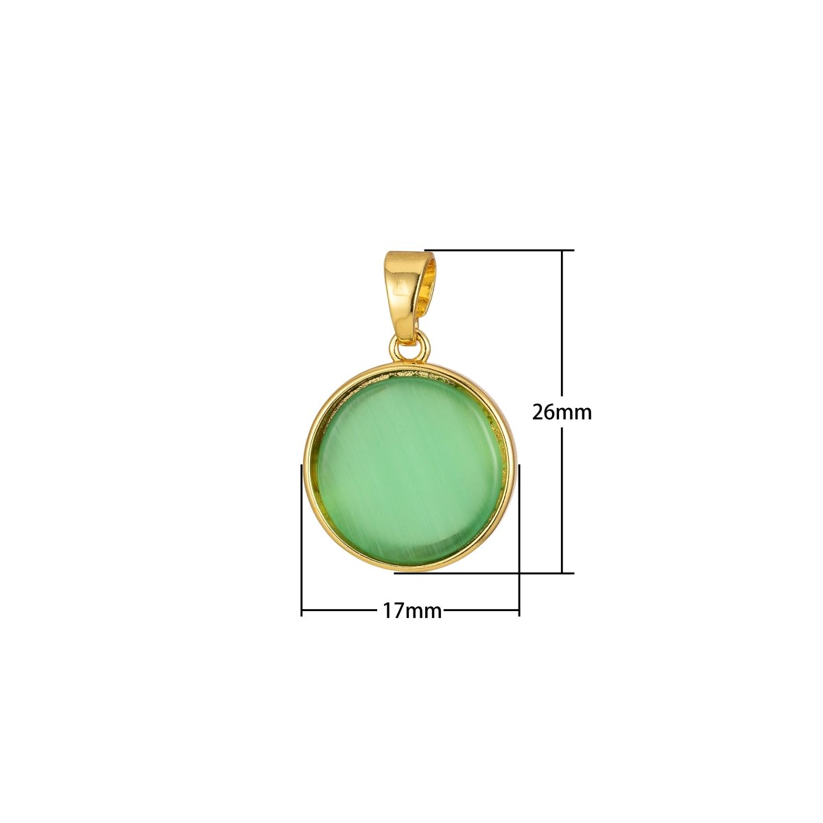 Circle Round Geometric Pendant Coin Dainty Charm Black Green Pink White J-821~J-825 - DLUXCA