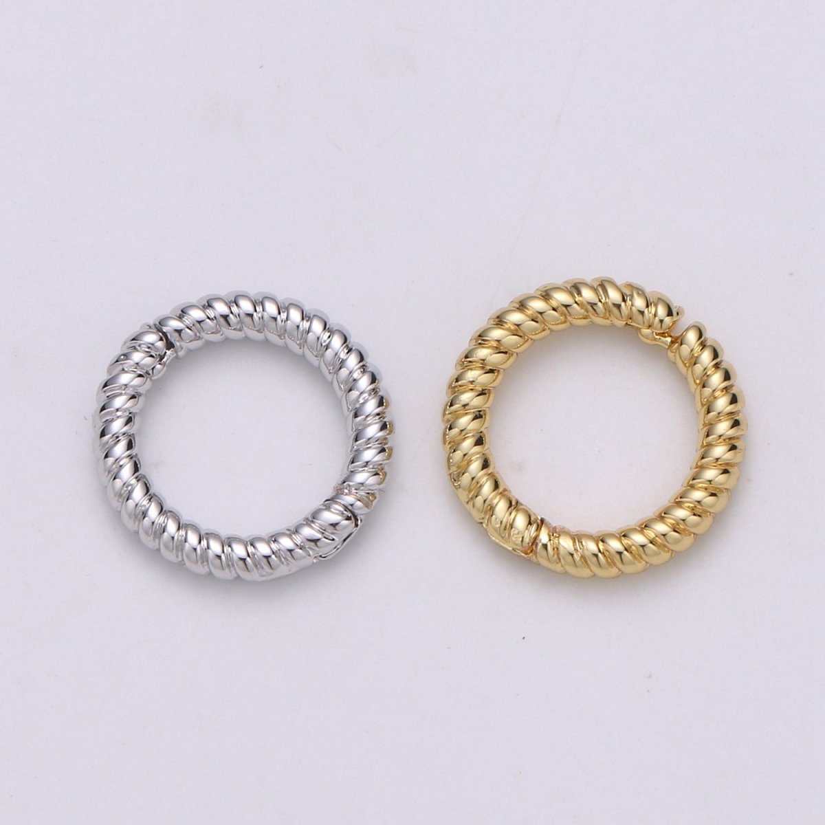 Classic Spiral Spring Gate Ring, Push Gate Ring Charm Holder Clasp for Connector, Wrislet Holder L-067~L-068 - DLUXCA
