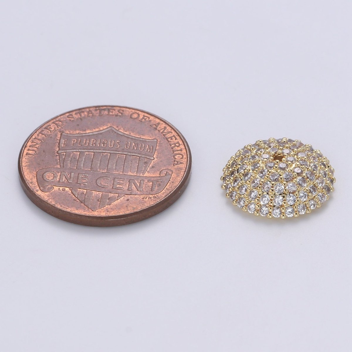 Clear CZ Round Rondelle Spacer Gold CZ Micro Pave Circle Spacer Bead, CZ Spacer Bead for bracelet making supply B-506 B-507 - DLUXCA